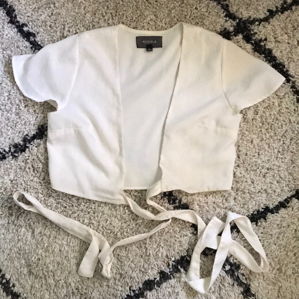 White wrap top